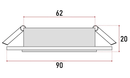 Oprawa halogenowa podtynkowa LED Gu10 Szklana Czarna KRYSZTAŁ regulowana CT-6003 BLACK LEDLUX