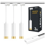 Szynoprzewód Zestaw Szyna 1m + 3x Lampa LED GU10 Biała Złota Miedziana Tuba LEDLUX