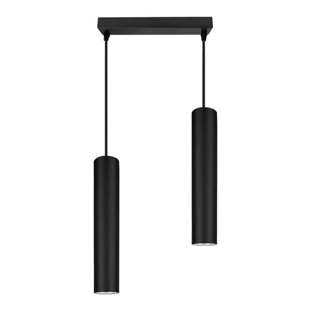 Lampa Sufitowa Wisząca Żyrandol Plafon Tuba Tuby metalowa Czarna LED LX-1351 Czarna 2x GU10 LEDLUX