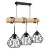 Lampa Wiszaca LX- 1368 Czarna + Drewno 3x E27 LEDLUX