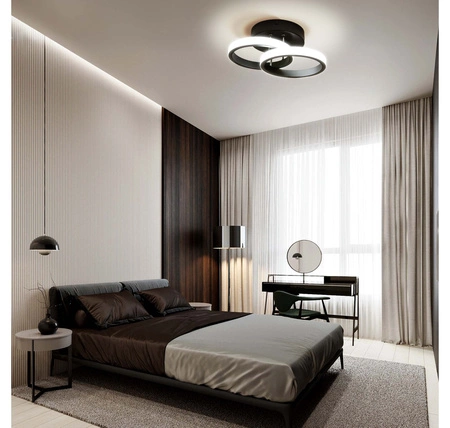 Lampa Sufitowa Wisząca LED Dwa Koła LX- 937 18W Czarna 4000K LEDLUX