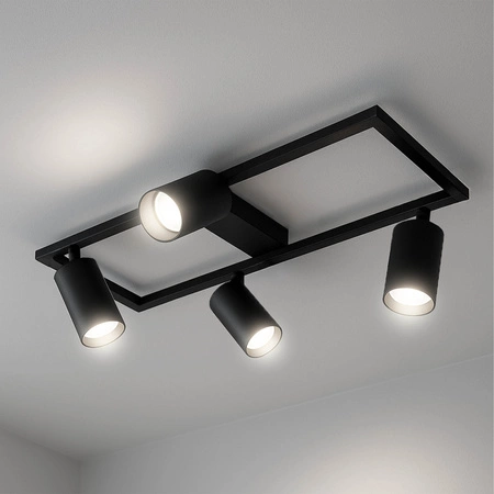 LAMPA SUFITOWA 4xGU10 czarna regulowana SPOT oprawa halogenowa natynkowa OPN-009 4x GU10 BLACK