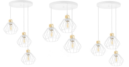 Lampa Wisząca LX- 1344 Biała + Złoto 3x E27 LEDLUX