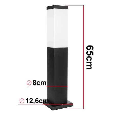 Lampa Ogrodowa Stojąca Słupek E27 LX- 810 Czarna 65cm LEDLUX
