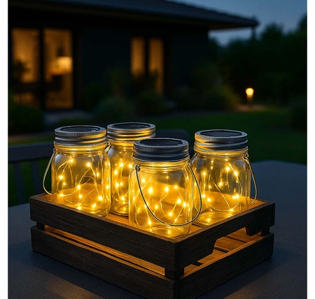 Lampa Solarna Ogrodowa LED Słoik solarny szklany Latarenka wisząca girlanda LSOL-043 LEDLUX