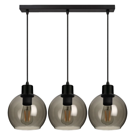LAMPA SUFITOWA wisząca ŻYRANDOL PLAFON LED szklane kule Dymiona MODERN LX- 1141 Czarna 3x E27 LEDLUX