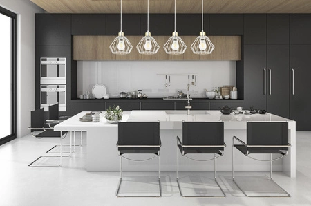 Lampa Wisząca LX- 1348 Biała + Złoto 4x E27 LEDLUX