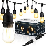 Girlanda świetlna LED Ogrodowa 15m 30x E27 LEDLUX
