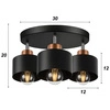 Lampa Sufitowa LX- 1040 Czarna + Miedź 3x E27 LEDLUX