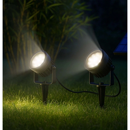 2x Reflektor Ogrodowy LED Wbijany SOLARNY Szpikulec Lampa Solarna IP44 LSOL-045