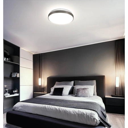 Zestaw Plafon Lampa Sufitowa LX- 923 Biała-Srebrna + 2x Żarowka LED E27 A60 10W=100W 1000lm biała ciepła 3000K LEDLUX