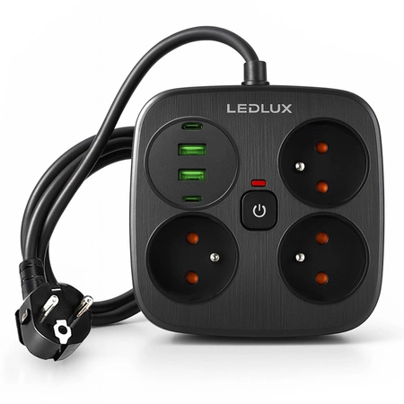 Przedłużacz Listwa Zasilająca Sieciowa 3 Gniazda 230V 3M 4x USB Ładowarka