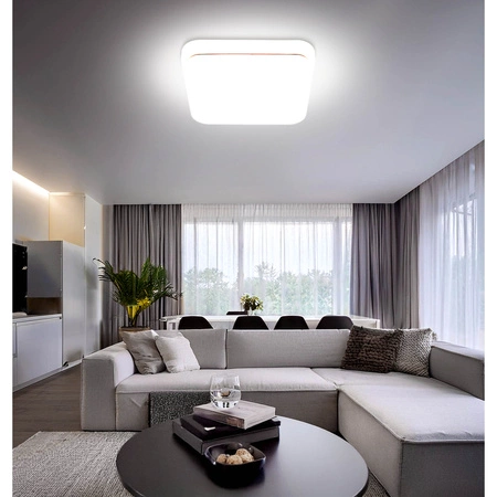 Lampa Sufitowa Plafon Panel LED 18W Kwadrat biała ciepła neutralna zimna 3000K-6000K + PILOT LX-911 LEDLUX