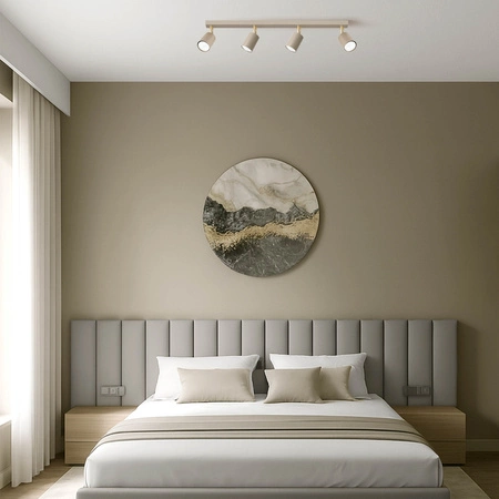 Lampa Sufitowa Żyrandol Plafon Beżowa Kaszmir GU10 8370-4 BEIGE + GOLD