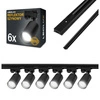 Zestaw Szyna Oświetleniowa Listwa 2m Czarna + 6x Reflektor Szynowy Spot Czarny LEDLUX