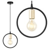 Lampa Wisząca LX-1360 Czarna+ Złoto 1x E27 LEDLUX