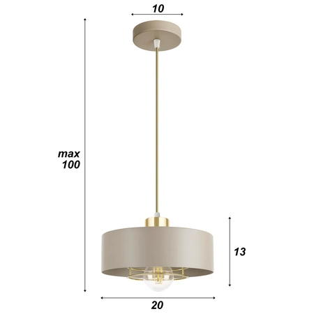 Lampa Wisząca Sufitowa Plafon Żyrandol Beżowa Ecru Kaszmir Loft Edison LX1187