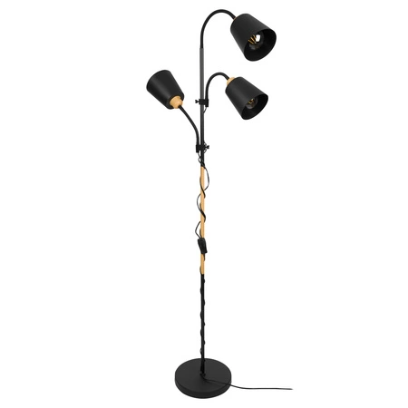 Lampa Podłogowa stojąca 3xE27 nowoczesna Czarna Regulowana do salonu Loft LPD-006 BLACK E27 LEDLUX
