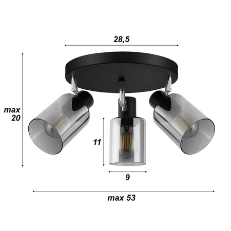 Lampa Sufitowa Wisząca Nowoczesna do Salonu 3x E27 LX-1074 LEDLUX