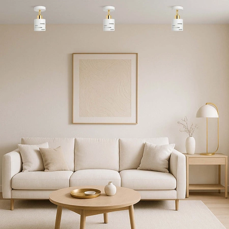 Kinkiet ścienny lampa sufitowa 2w1 E27 biały złoty nowoczesny wewnętrzny LX1432