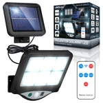 LAMPA LED Z PANELEM SOLARNYM NAŚWIETLACZ Z CZUJNIKIEM RUCHU IP44 + PILOT LSOL-036 LEDLUX