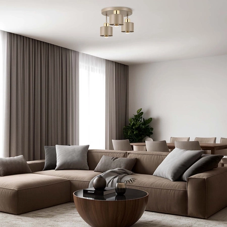 LAMPA sufitowa wisząca LED ŻYRANDOL PLAFON loft nowoczesna E27 beżowa LX1020