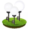 Zestaw LAMPA SOLARNA OGRODOWA BIAŁA KULA LED WBIJANA 15/20/25 LEDLUX