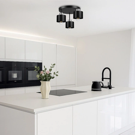 Lampa Sufitowa LX- 1020 Czarna + Chrom 3x E27 LEDLUX