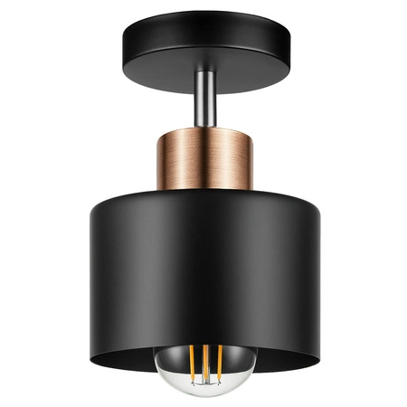 Lampa Sufitowa LX- 1106 Czarna + Miedź 1x E27 LEDLUX