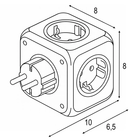 Przedłużacz Rozgałęźnik Kostka Trójnik Do Gniazdka Włącznik Ładowarka USB LEDLUX