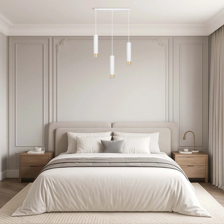 Lampa Wisząca LX-1413 Biała + Złoto 3x GU10 LEDLUX