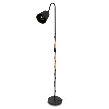 Lampa Podłogowa Czarna Regulowana, Klosz E27 na Elastycznym Ramieniu LPD-004 E27 LEDLUX