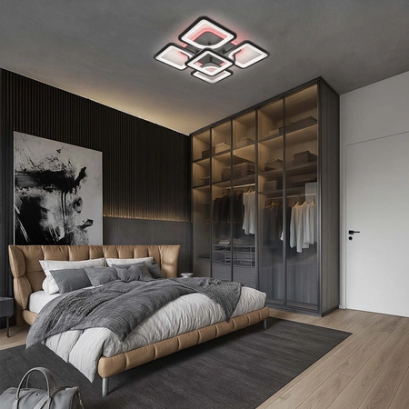 Lampa Sufitowa LED Wisząca nowoczesna żyrandol plafon 81W CCT RGB Remote pilot LX961