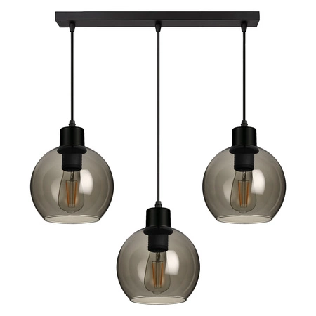 LAMPA SUFITOWA wisząca ŻYRANDOL PLAFON LED szklane kule Dymiona MODERN LX- 1141 Czarna 3x E27 LEDLUX