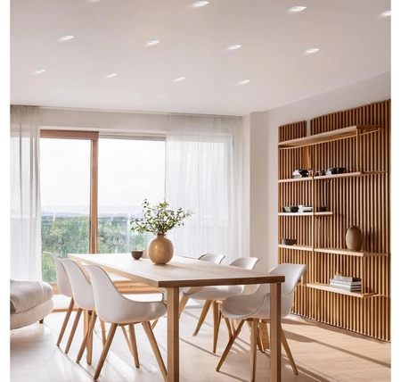 Zestaw 6x Oprawa Halogenowa Szklana LX-7005 Lustrzana Kwadratowa + Żarówka LED GU10 7,5W biała zimna LEDLUX