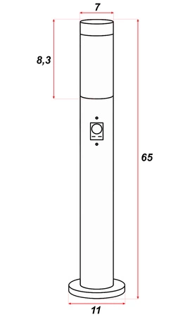 Lampa Ogrodowa Stojąca LED Słupek Zewnętrzny Oświetleniowy E27 LX-710 BLACK 65cm PIR