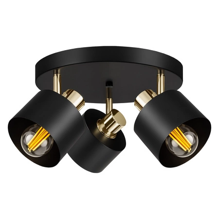 Lampa Sufitowa Żyrandol Plafon Czarna złota E27 Nowoczesna LED LX-1433