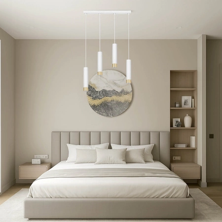 Lampa Wisząca LX-1415 Biała + Złoto 4x GU10 LEDLUX