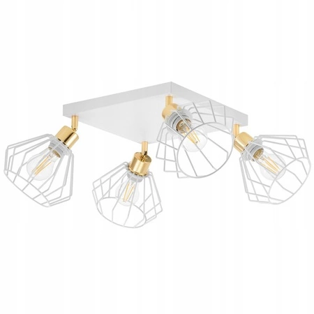 Lampa Sufitowa LX- 1371 Biała + Złoto 4x E27 LEDLUX