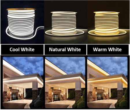 Taśma LED NEON 8W/m Biała Zimna 1m LEDLUX