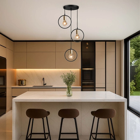 Lampa Wisząca LX-1361 Czarna+ Złoto 3x E27 LEDLUX