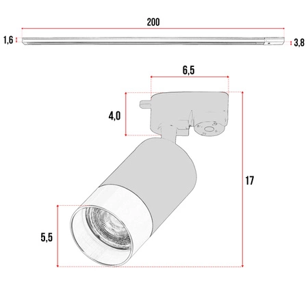 Szynoprzewód Zestaw Szyna 2m + 3x Lampa GU10 Złota Miedziana LEDLUX