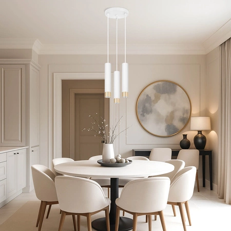 Lampa Wisząca LX-1414 Biała + Złoto 3x GU10 LEDLUX