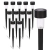 12x Lampa Solarna LED SŁUPEK OGRODOWY WBIJANY Czarny pochodnia nowoczesny LSOL-004 LEDLUX