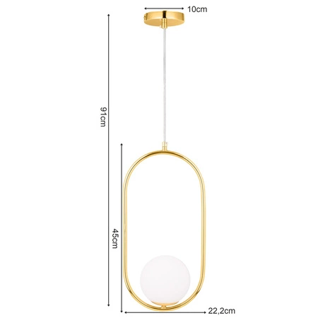 Lampa Wisząca LX-1411 Złota 1x E27 LEDLUX