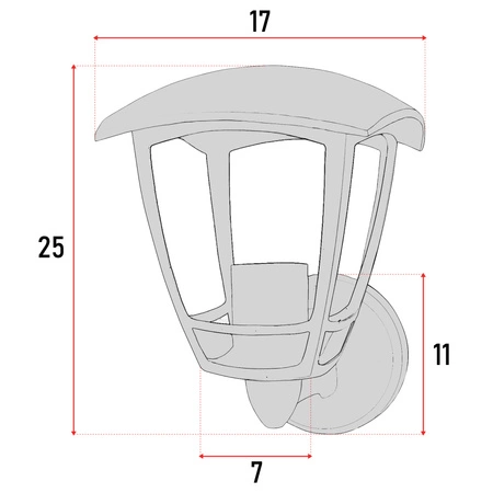 Kinkiet Ogrodowy Lampa Elewacyjna Zewnętrzna Latarnia LX- 9120 Czarny LEDLUX