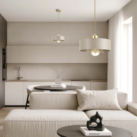 Lampa Wisząca Sufitowa Plafon Żyrandol Beżowa Ecru Kaszmir Loft Edison LX1187