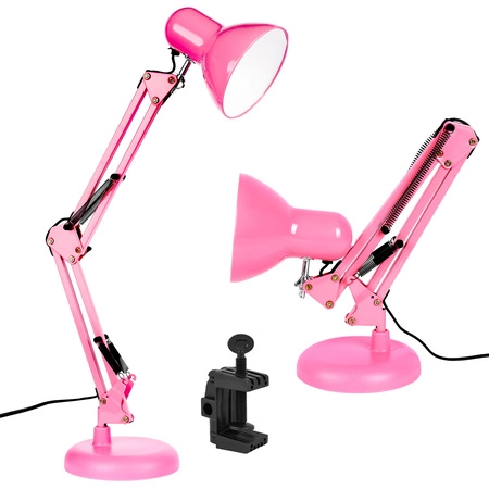 Lampka Nocna Biurkowa Stołowa Kreślarska LX- 1809 Różowa 1x E27 LEDLUX
