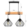 Lampa Wiszaca LX- 1395 Czarna + Drewno 3x E27 LEDLUX