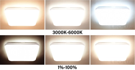 Plafon LED Lampa Sufitowa Natynkowa 24W 2400lm ciepła neutralna Zimna Pilot LX-915 LEDLUX